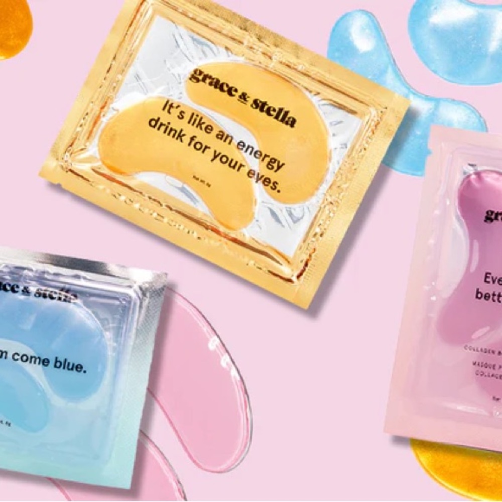 Grace & Stella Under Eye Masks (4 Gold, 4 Blue, 4 Pink)